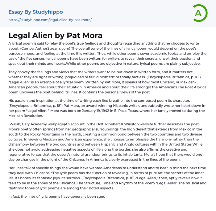 Legal alien by pat mora